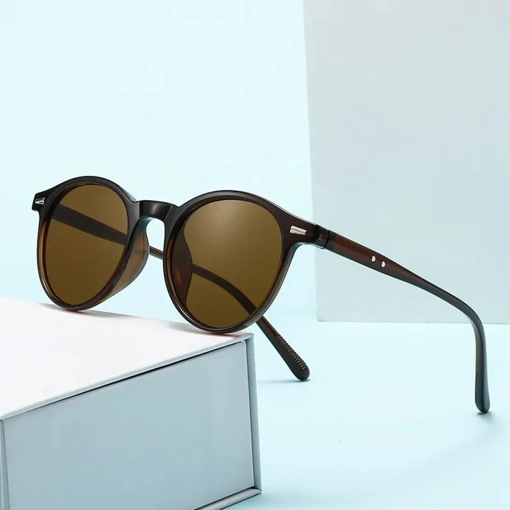 Trendy Circle Black Sunglasses Offering Full UV400 Vintage Style Men Hip Hop New
